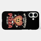 Coques Case-Mate iPhone Mes élèves ont une pizza de mon cœur enseignant (Verso (horizontal))