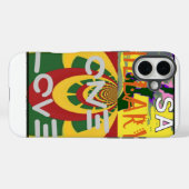 Coques Case-Mate iPhone Message d'amour dans les couleurs de Rasta Imprime (Verso (horizontal))