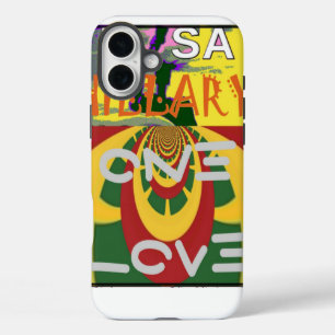 iPhone 16 Plus Case Message d'amour dans les couleurs de Rasta Imprime