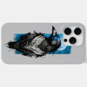 Coques Case-Mate iPhone Messager lunaire : Corbeau sur la nuit Lune (Verso (horizontal))