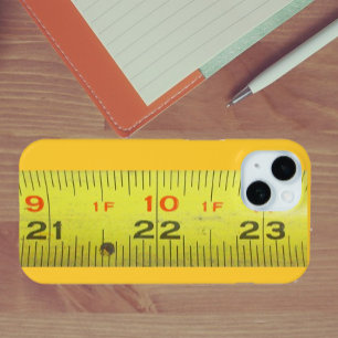 Coque Pour iPhone 15 Mesure de bande en métal jaune