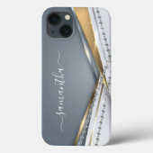 Coques Case-Mate iPhone Métal 3-D look Calligraphie Or Monogramme Diamant (Verso)