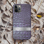 Coques Case-Mate iPhone Métal argenté en cuir numérique à Reptile violet