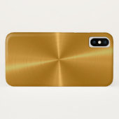 Coques Case-Mate iPhone Métal brillant d'acier inoxydable d'or (Dos (Horizontal))