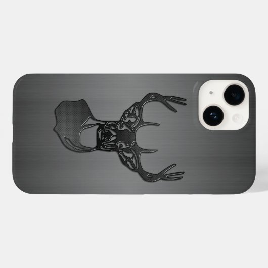 Coques Case-Mate iPhone Métal brossé - Buck Cerf à queue blanche (Verso (horizontal))