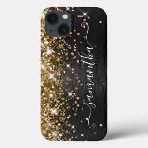 Case-Mate iPhone Case Métal Brosse Doré Noir Pailleté Féminin