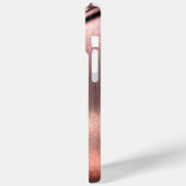 Coques Case-Mate iPhone Métal brossé rose et pierre métallique monogrammé (Verso / Gauche)