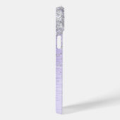 Coques Case-Mate iPhone Métal brossé violet Parties scintillant d'argent N (Verso / Droite)