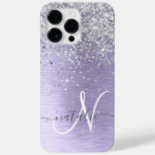 Coques Case-Mate iPhone Métal brossé violet Parties scintillant d'argent N (Verso)