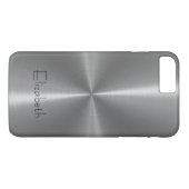 Coques Case-Mate iPhone Métal en acier brillant argenté (Dos (Horizontal))