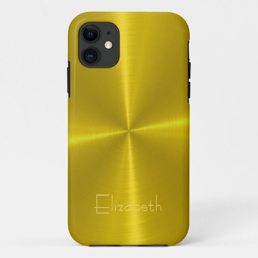 Coques Case-Mate iPhone Métal en acier brillant or (Dos)