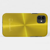 Coques Case-Mate iPhone Métal en acier brillant or (Dos (Horizontal))