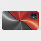 Coques Case-Mate iPhone Métal en acier brillant rouge argent (Dos (Horizontal))