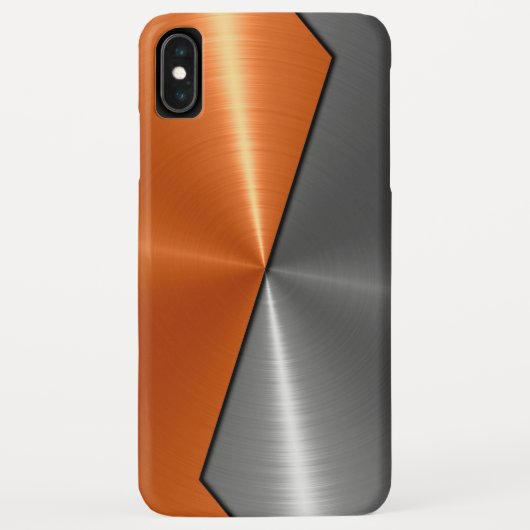 Coques Case-Mate iPhone Métal en acier inoxydable argenté et orange (Dos)