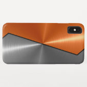 Coques Case-Mate iPhone Métal en acier inoxydable argenté et orange (Dos (Horizontal))