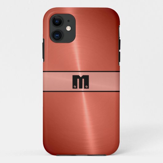 Coques Case-Mate iPhone Métal en acier inoxydable brillant rouge (Dos)