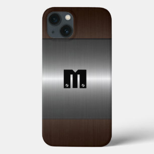 iPhone 13 Case Métal en acier inoxydable d'argent et de bronze