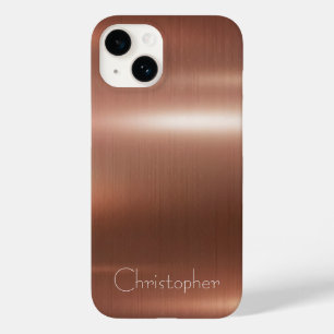 Coque Pour iPhone 14 Métal en acier inoxydable en bronze de titane