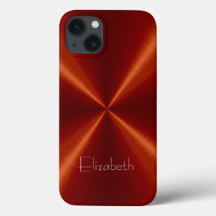Coques Pour iPhone Métal en acier inoxydable rouge
