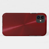 Coques Case-Mate iPhone Métal en acier inoxydable rouge foncé (Dos (Horizontal))