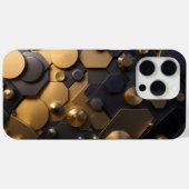 Coques Case-Mate iPhone Métal géométrique Abstrait Mur Art - Or et Bl (Verso (horizontal))
