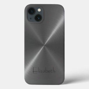 Coques Pour iPhone Métal gris d'acier inoxydable