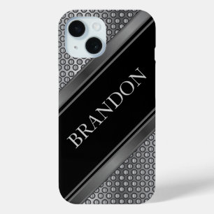 Coque Pour iPhone 15 Métal industriel et noir