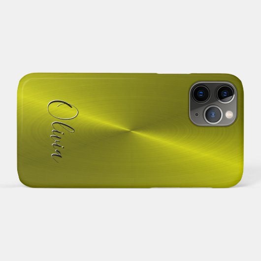 Coques Case-Mate iPhone Métal jaune brillant (Dos (Horizontal))