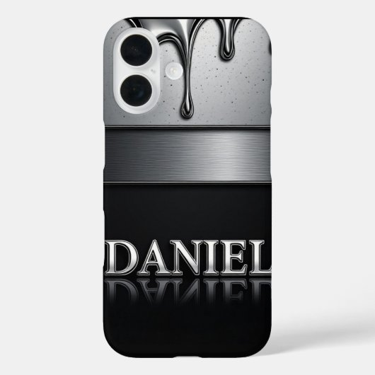 Coques Case-Mate iPhone 💧 Métal Liquide « Daniel » Coulée Chromée qui Dég (Verso)