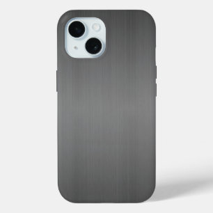 Coque Pour iPhone 15 Métal : Métal brossé foncé
