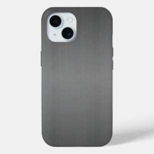 Coque Pour iPhone 15 Métal : Métal brossé foncé