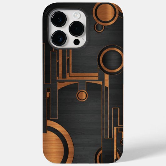 Coques Case-Mate iPhone métal noir avec cercles en bois (Verso)