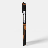 Coques Case-Mate iPhone métal noir avec cercles en bois (Verso / Gauche)