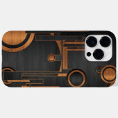 Coques Case-Mate iPhone métal noir avec cercles en bois (Verso (horizontal))