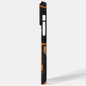 Coques Case-Mate iPhone métal noir avec cercles en bois (Verso / Gauche)