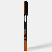 Coques Case-Mate iPhone métal noir avec cercles en bois (Verso / Droite)