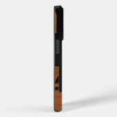 Coques Case-Mate iPhone métal noir avec cercles en bois (Verso / Droite)