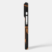 Coques Case-Mate iPhone métal noir avec cercles en bois (Verso / Gauche)