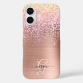 Coques Case-Mate iPhone Métal or rose, Parties scintillant, Nom du script  (Verso)