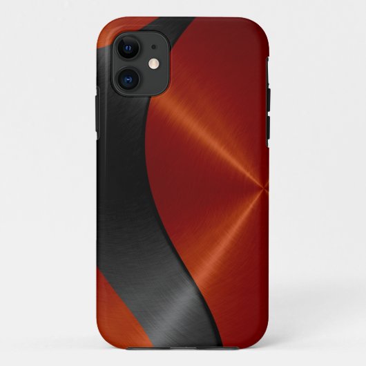 Coques Case-Mate iPhone Métal orange et noir d'acier inoxydable (Dos)