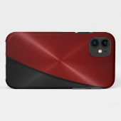 Coques Case-Mate iPhone Métal rouge et noir d'acier inoxydable (Dos (Horizontal))