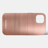 Coques Case-Mate iPhone Métal simple brosse Rose or (Verso (horizontal))