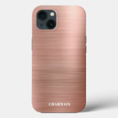 Coques Case-Mate iPhone Métal simple brosse Rose or (Verso)