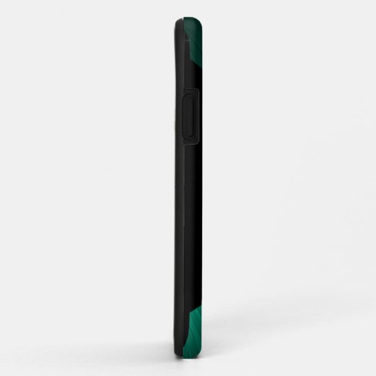 Coques Case-Mate iPhone Métal vert lisse monogramme (Dos/Droite)