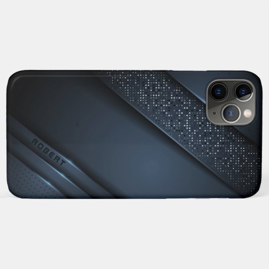 Coques Case-Mate iPhone Métallo rayures bleu-gris brillant accent (Dos (Horizontal))