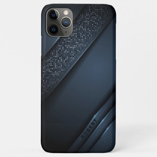 Coques Case-Mate iPhone Métallo rayures bleu-gris brillant accent (Dos)