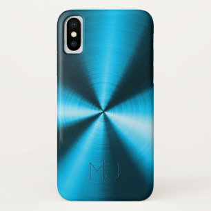 Etui iPhone Case-Mate Métallurgique Bleu Faux Acier Inoxydable Look-Mono