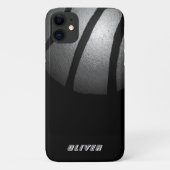 Coques Case-Mate iPhone Métallurgique noir Basketball Ball Nom du sport (Dos)