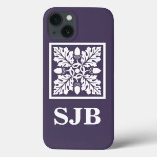 Etui iPhone 13 Météorologie Purple Acorn et Feuille Conception de