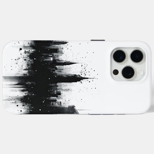 Coques Case-Mate iPhone Métropole noire et blanche (Verso (horizontal))